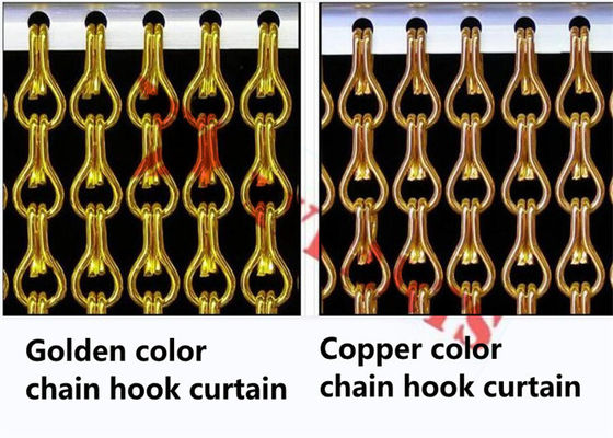 پرده زنجیر آلومینیومی دو قلاب رنگارنگ با ابعاد سفارشی