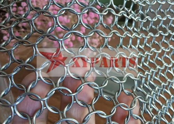 حلقه پستی زنجیر جوش داده شده فولادی ضد زنگ پرده مش فلزی برای صفحه نمایش