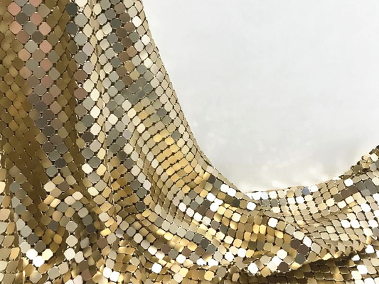 پارچه 3 میلی متری فلزی نرم و انعطاف پذیر مش طلایی از جنس الومینیم