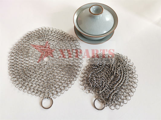 SUS316 Rings Chainmail اسکرابر تابه چدنی درجه غذا