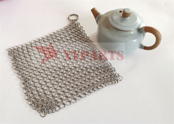 SUS316 Rings Chainmail اسکرابر تابه چدنی درجه غذا